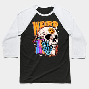 Weird Dude Skull Baseball T-Shirt